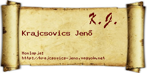 Krajcsovics Jenő névjegykártya