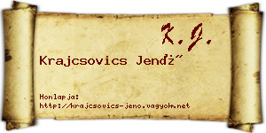 Krajcsovics Jenő névjegykártya